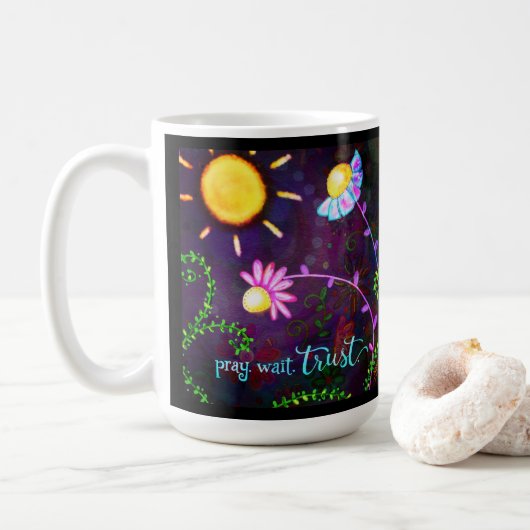 Hübscher Blumenwunsch Vertrauen Anstoß Kaffeetasse (Mit Donut)