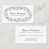 Hübscher BlumeWreath| Watercolor mit Blumen Visitenkarte (Vorne/Hinten)