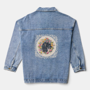Hübscher Blumiger Schottischer Terrier Jeansjacke