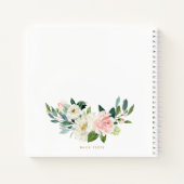 Hübscher Blush Floral Gold Brief L Monogramm Notizblock (Rückseite)