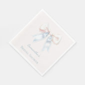 Hübscher Bogen in blauer Röte Hochzeitsdusche Serviette (Ecke)
