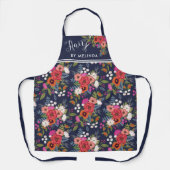 Hübscher Boho Blumenhaar nach Namen Schürze (Vorderseite)