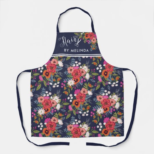 Hübscher Boho Blumenhaar nach Namen Schürze (Vorderseite)