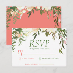 Hübscher Boho Creme Rose Wedding Arch RSVP Karte