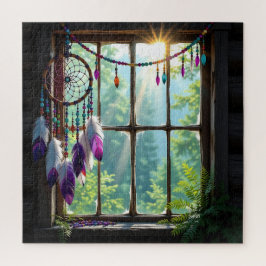 Hübscher Boho-L Traumfänger im Fenster Puzzle