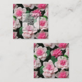 Hübscher bohrosa Blumengrün QR-Code Begleitkarte (Vorne/Hinten)