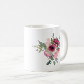 Hübscher Bordeaux-Blumenstrauß Kaffeetasse (VorderseiteRechts)
