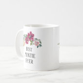 Hübscher Bordeaux-Blumenstrauß Kaffeetasse (Vorderseite Links)