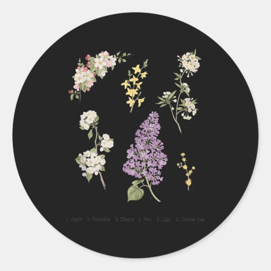 Hübscher botanischer Blumenapfel Runder Aufkleber (Vorderseite)