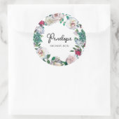 Hübscher Botanischer Sukkulärer Blumenstrauß mit N Runder Aufkleber (Tasche)