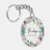 Hübscher Botanischer Sukkulärer Blumenstrauß mit N Schlüsselanhänger (Vorderseite links)