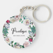 Hübscher Botanischer Sukkulärer Blumenstrauß mit N Schlüsselanhänger (Rückseite)