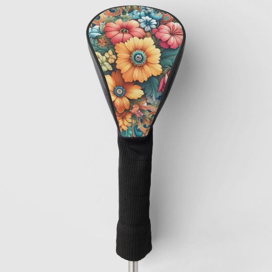 Hübscher Bouquet von Blume Golf Headcover (Vorderseite)
