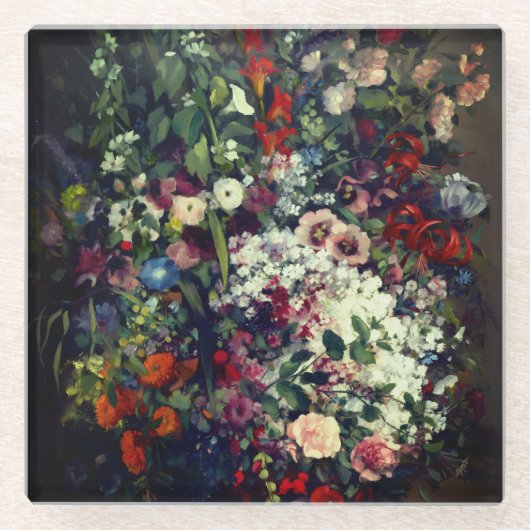 Hübscher Bouquet von Blume in einer Vase Glasuntersetzer (Vorderseite)