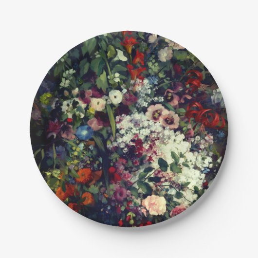 Hübscher Bouquet von Blume in einer Vase Pappteller (Vorderseite)