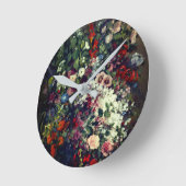 Hübscher Bouquet von Blume in einer Vase Runde Wanduhr (Winkel)