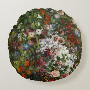 Hübscher Bouquet von Blume in einer Vase Rundes Kissen