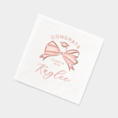 Hübscher Bow-Name in Script-Glückwünschen Grad Servietten Mit Folie (Links)