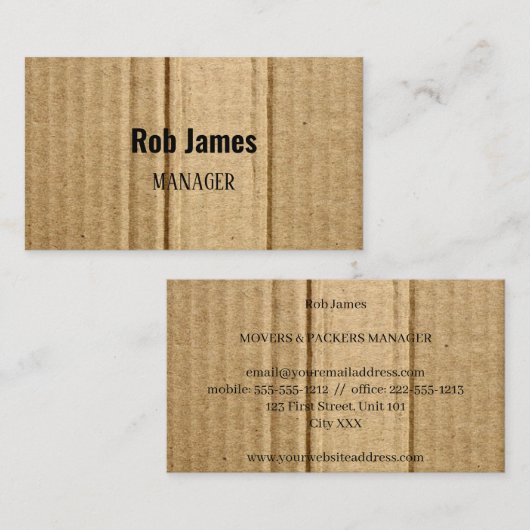 Hübscher brauner Karton Visitenkarte (Vorne/Hinten)