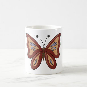 Hübscher brauner Schmetterling Kaffeetasse
