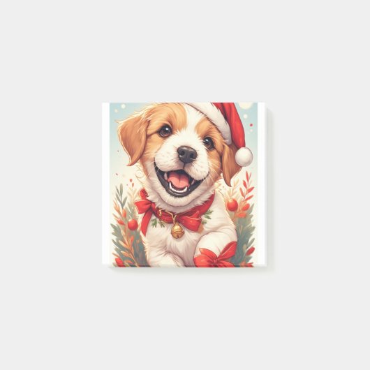 Hübscher brauner weißer Hund  Post-it Klebezettel (Vorderseite)