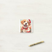 Hübscher brauner weißer Hund  Post-it Klebezettel (Auf Schreibtisch)