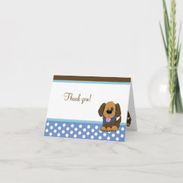 Hübscher brauner Welpenhund geklappt Vielen Dank, Dankeskarte