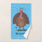 Hübscher, brauner Zuchttruthahn mit Fliegen Cartoo Badhandtuch Set (Handtuch)