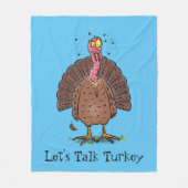 Hübscher, brauner Zuchttruthahn mit Fliegen Cartoo Fleecedecke (Vorderseite)