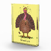 Hübscher, brauner Zuchttruthahn mit Fliegen Cartoo Fotoblock (Rechts)