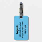 Hübscher, brauner Zuchttruthahn mit Fliegen Cartoo Gepäckanhänger (Rückseite vertikal)