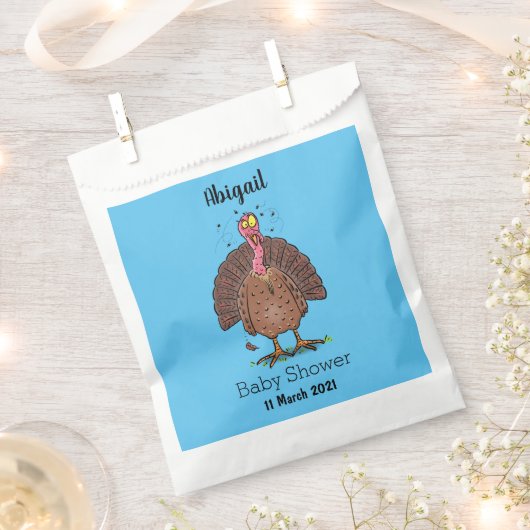 Hübscher, brauner Zuchttruthahn mit Fliegen Cartoo Geschenktütchen (Ausgeschnitten)