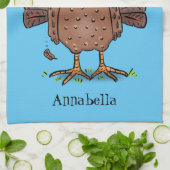 Hübscher, brauner Zuchttruthahn mit Fliegen Cartoo Geschirrtuch (Gefaltet)