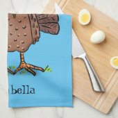 Hübscher, brauner Zuchttruthahn mit Fliegen Cartoo Geschirrtuch (Viertel Falte)