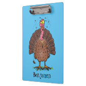 Hübscher, brauner Zuchttruthahn mit Fliegen Cartoo Klemmbrett (Links)