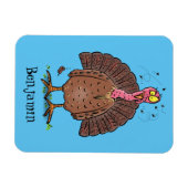 Hübscher, brauner Zuchttruthahn mit Fliegen Cartoo Magnet (Horizontal)