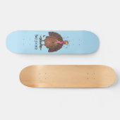 Hübscher, brauner Zuchttruthahn mit Fliegen Cartoo Skateboard (Horizontal)