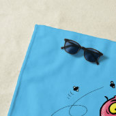 Hübscher, brauner Zuchttruthahn mit Fliegen Cartoo Strandtuch (Beispiel)