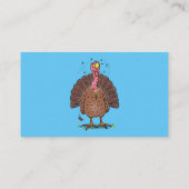 Hübscher, brauner Zuchttruthahn mit Fliegen Cartoo Visitenkarte (Rückseite)