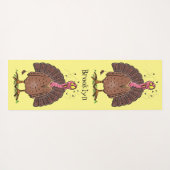 Hübscher, brauner Zuchttruthahn mit Fliegen Cartoo Yogamatte (Rückseite (Horizontal))