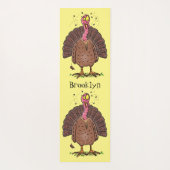 Hübscher, brauner Zuchttruthahn mit Fliegen Cartoo Yogamatte (Rückseite)