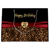 Hübscher Brown-Leopard-Entwurf Große Geschenktüte (Vorderseite)