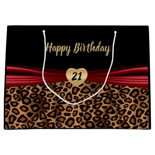 Hübscher Brown-Leopard-Entwurf Große Geschenktüte (Vorderseite)