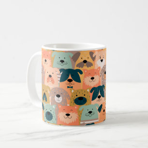Hübscher bunter Cartoon-Hund-Muster Keramikbecher  Kaffeetasse