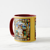 Hübscher Calico-Katzen-Buntglas-Kaffeebecher Tasse (Vorderseite Links)