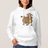 Hübscher Cartoon Braune Kuh mit Glockenfarm Hoodie (Vorderseite)
