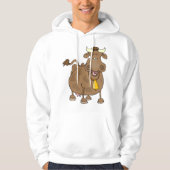 Hübscher Cartoon Braune Kuh mit Glockenfarm Hoodie (Vorderseite)