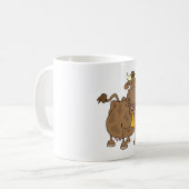Hübscher Cartoon Braune Kuh mit Glockenfarm Kaffeetasse (Vorderseite Links)