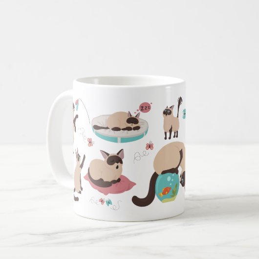 Hübscher Cartoon Kaffeetasse (Vorderseite Links)