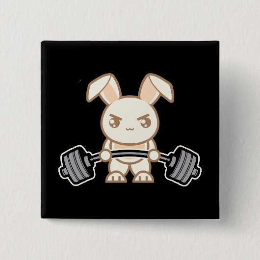 Hübscher Cartoon - Niedliche Anime-Workout Button (Vorderseite)